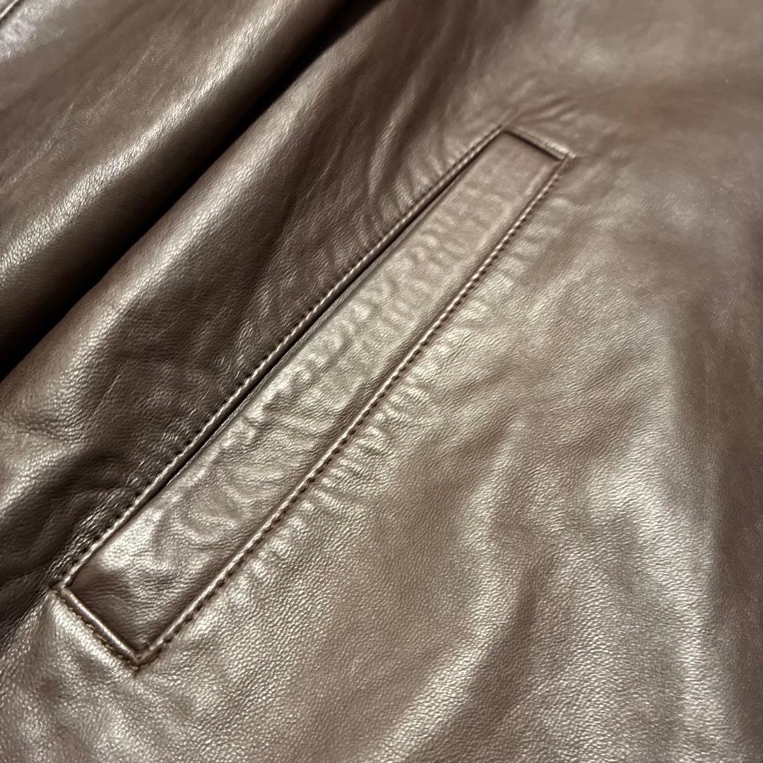 90S 名作 Ralph Lauren レザージャケット 羊革 ブラウン L - メルカリ