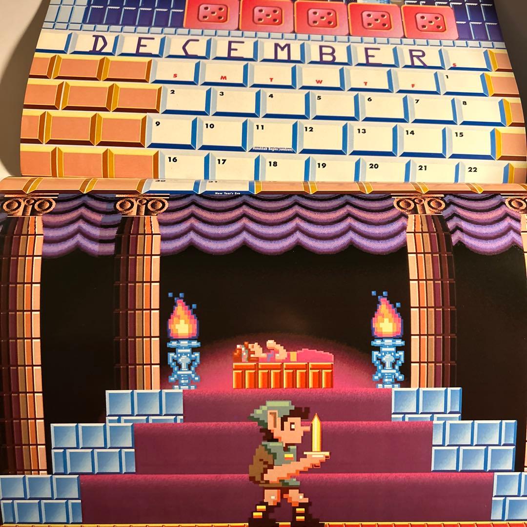「任天堂1990カレンダー」スーパーマリオ　ゼルダの伝説　メトロイドパルテナの鏡