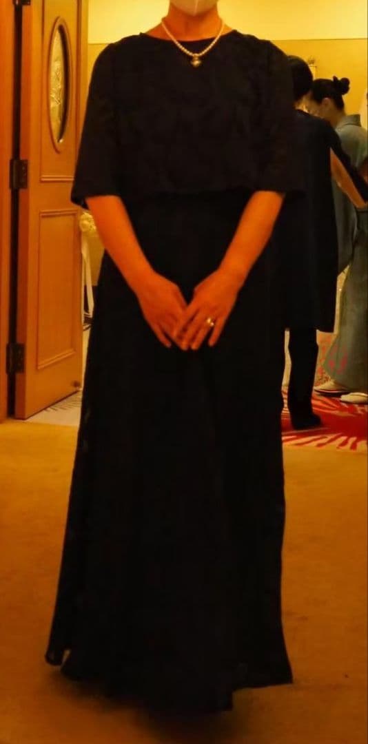 お値下げ TWEED DRESS マザードレス 13号 ダークネイビー - メルカリ