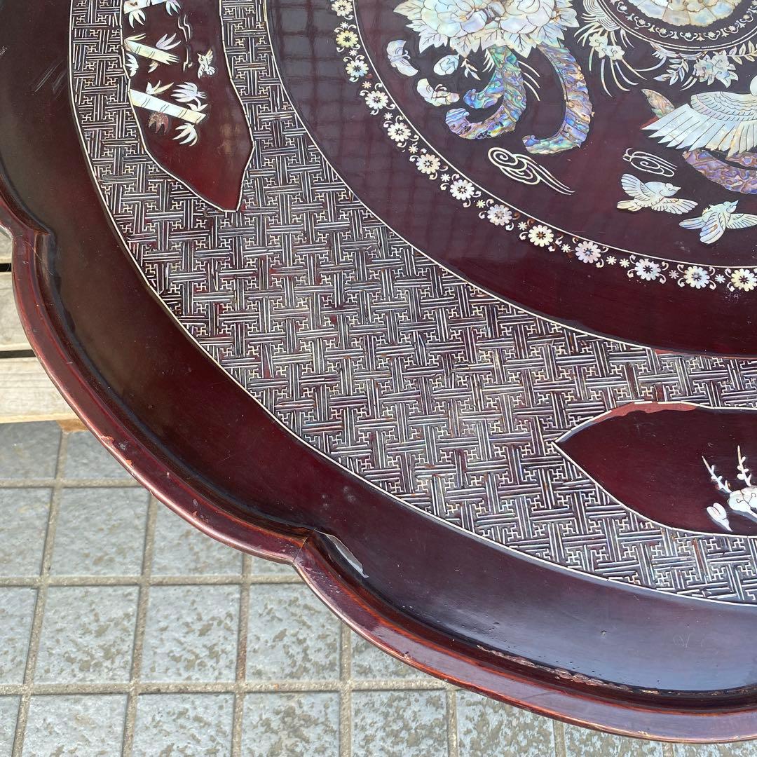 時代物 螺鈿細工 折りたたみちゃぶ台 インテリア 店舗什器 骨董品