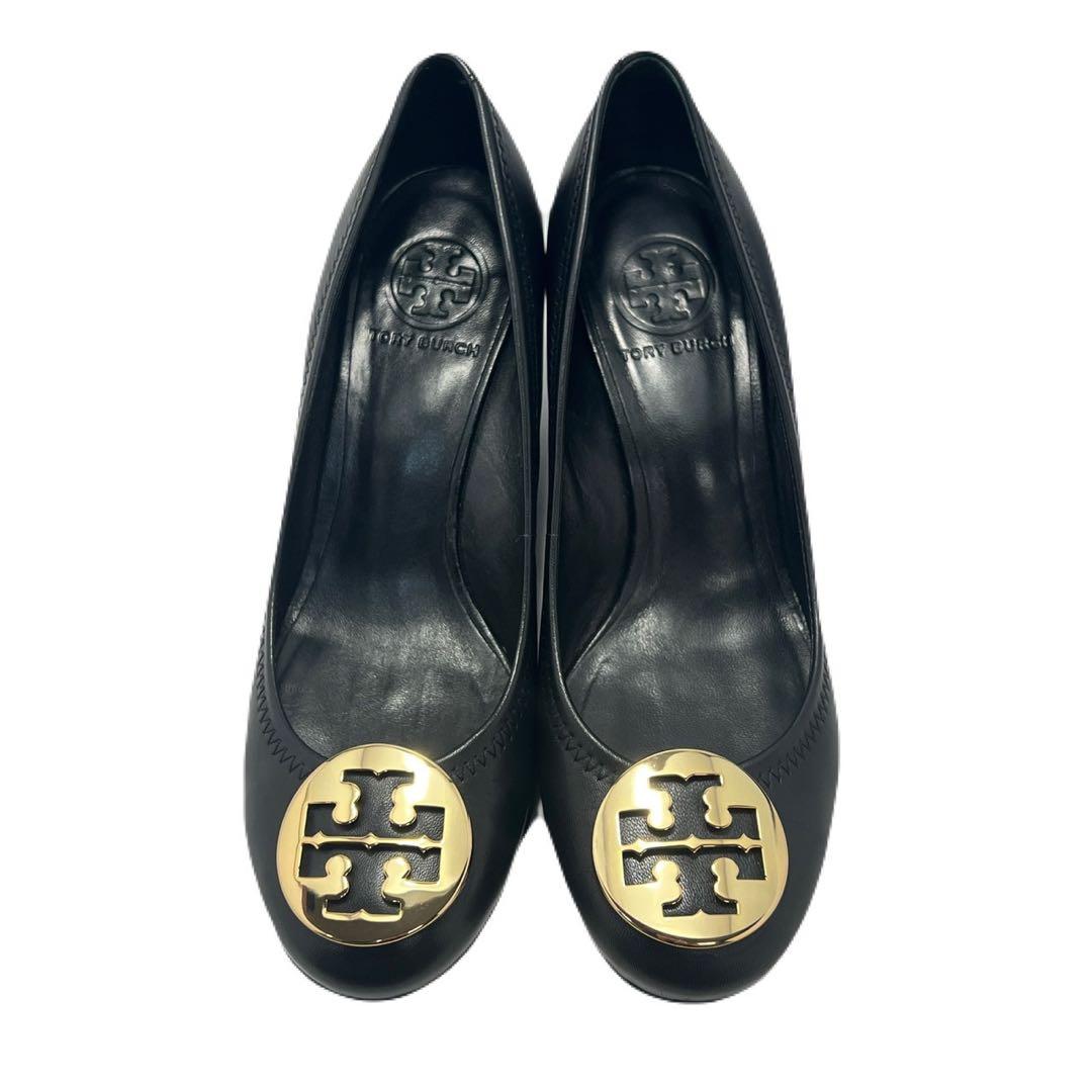 極美品・廃番】トリーバーチ サリーウェッジ ブラック カーフスキン