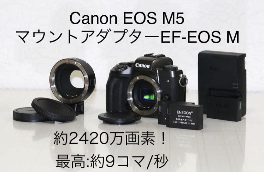Canon EOS M5 純正アダプター付き！即購入OK 買取】キヤノン EOS M5 EF-M15-45 IS STM レンズキット | ナニワ