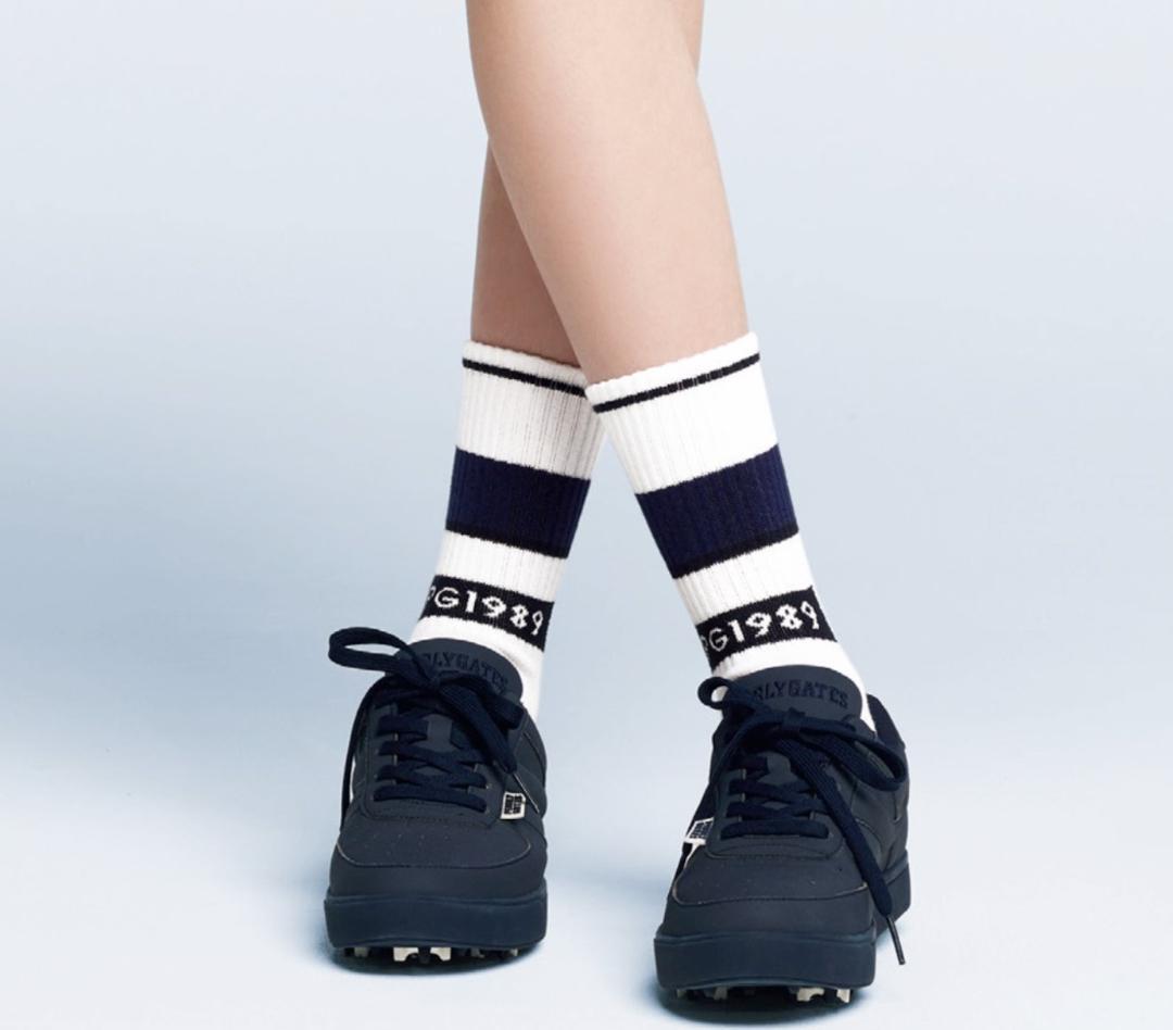 新品正規品 パーリーゲイツ 定価28600円 ゴルフシューズ 紺 24.5cm