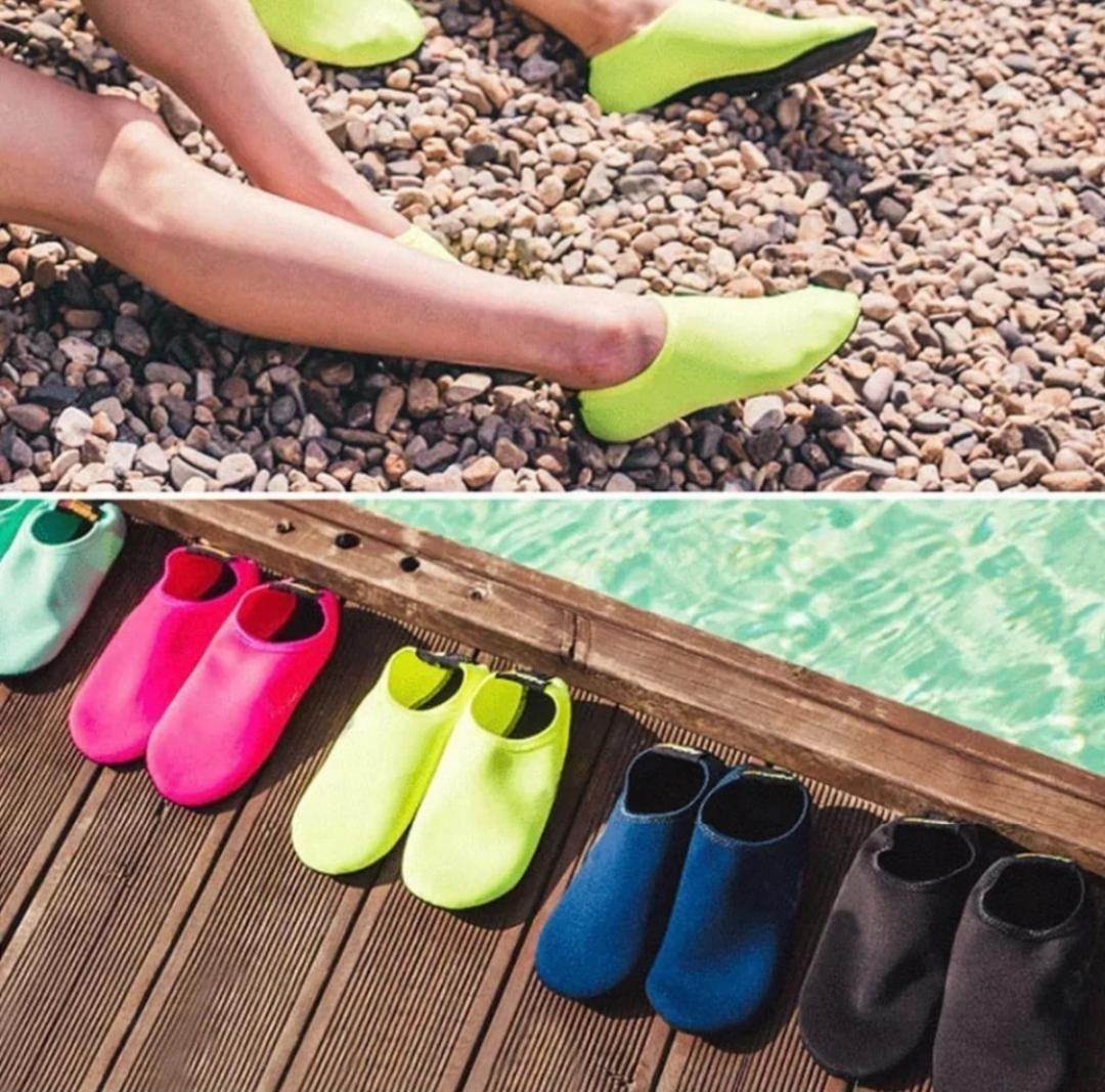 のんのん@プロフ必読 7.22発送様☆マリンシューズ オレンジL グリーン