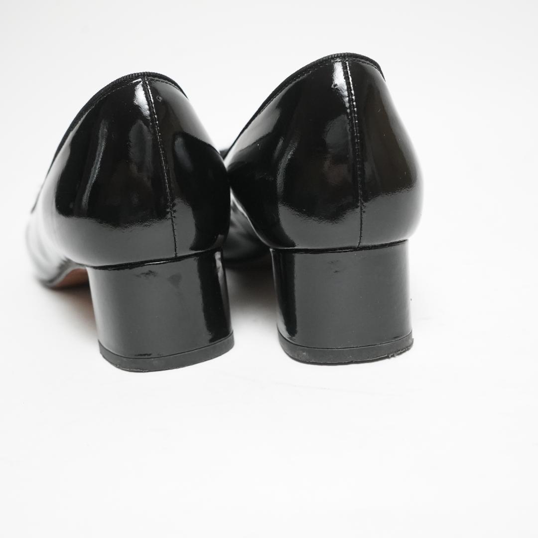 【美品】ランバンオンブルー パンプス ファー エナメル モチーフ 23.5cm