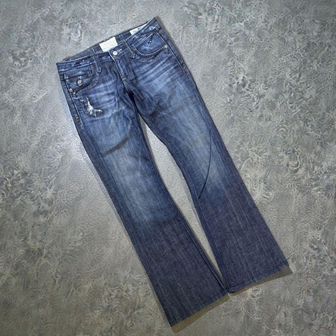 00s 平成ギャル ギャル男 フレアデニム ラインストーン Y2K グランジ