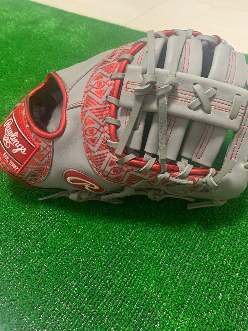 Rawlings 軟式グローブ グレー/レッド - メルカリ