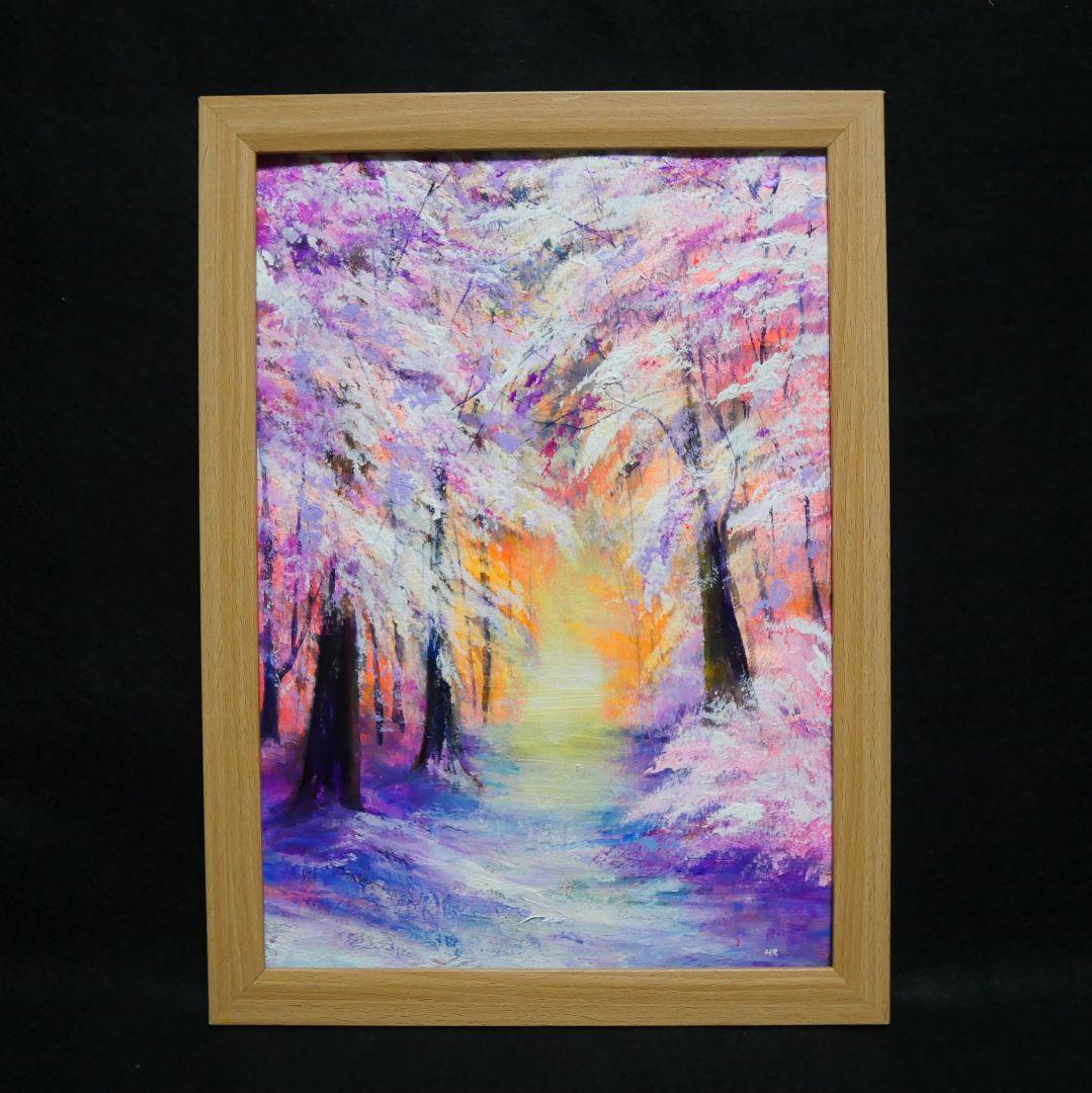 油絵 絵画 【冬の朝日】 - メルカリ