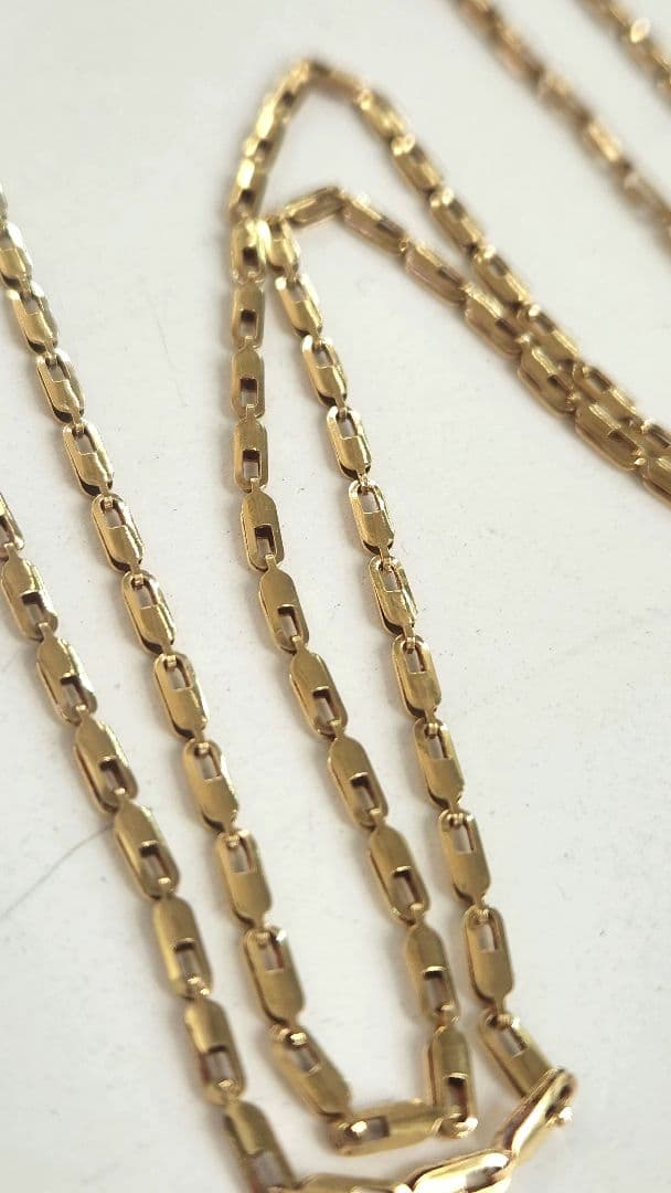 k18　デザインネックレス　ロング　60㎝　6.86ｇ　メンズレディース