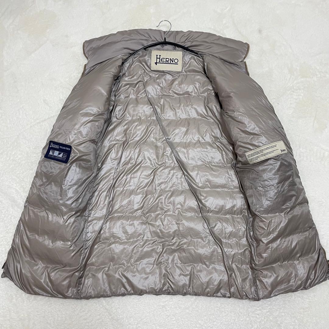 美品】ヘルノ ポーラーテック ダウンコート 44 2XL相当 グレージュ