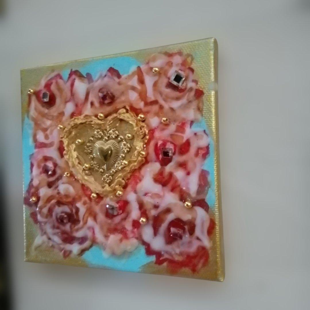 壁掛けアート　ハート15cm