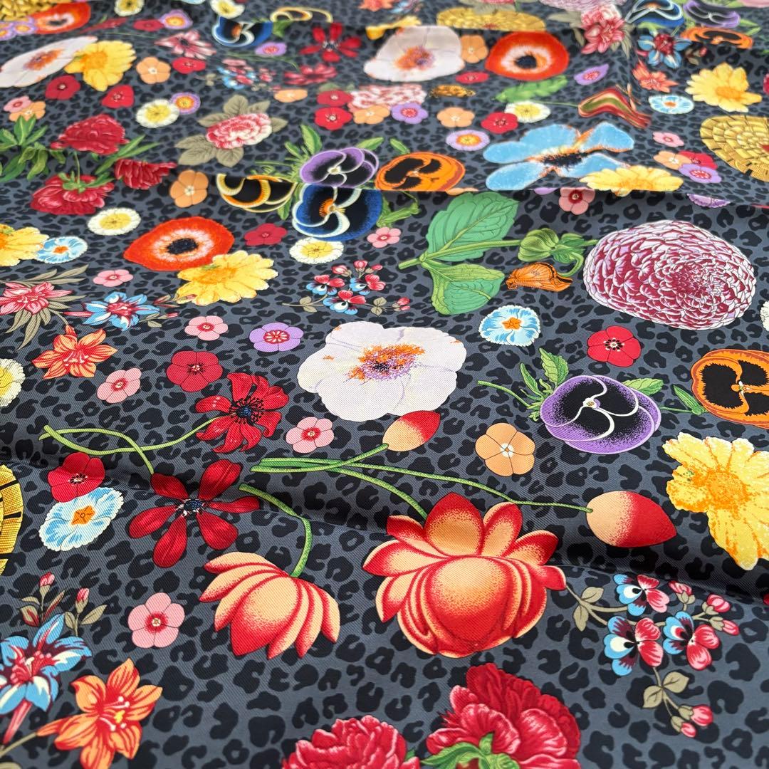 GUCCI グッチ シルク スカーフ フラワー 花柄 レオパード フローラル
