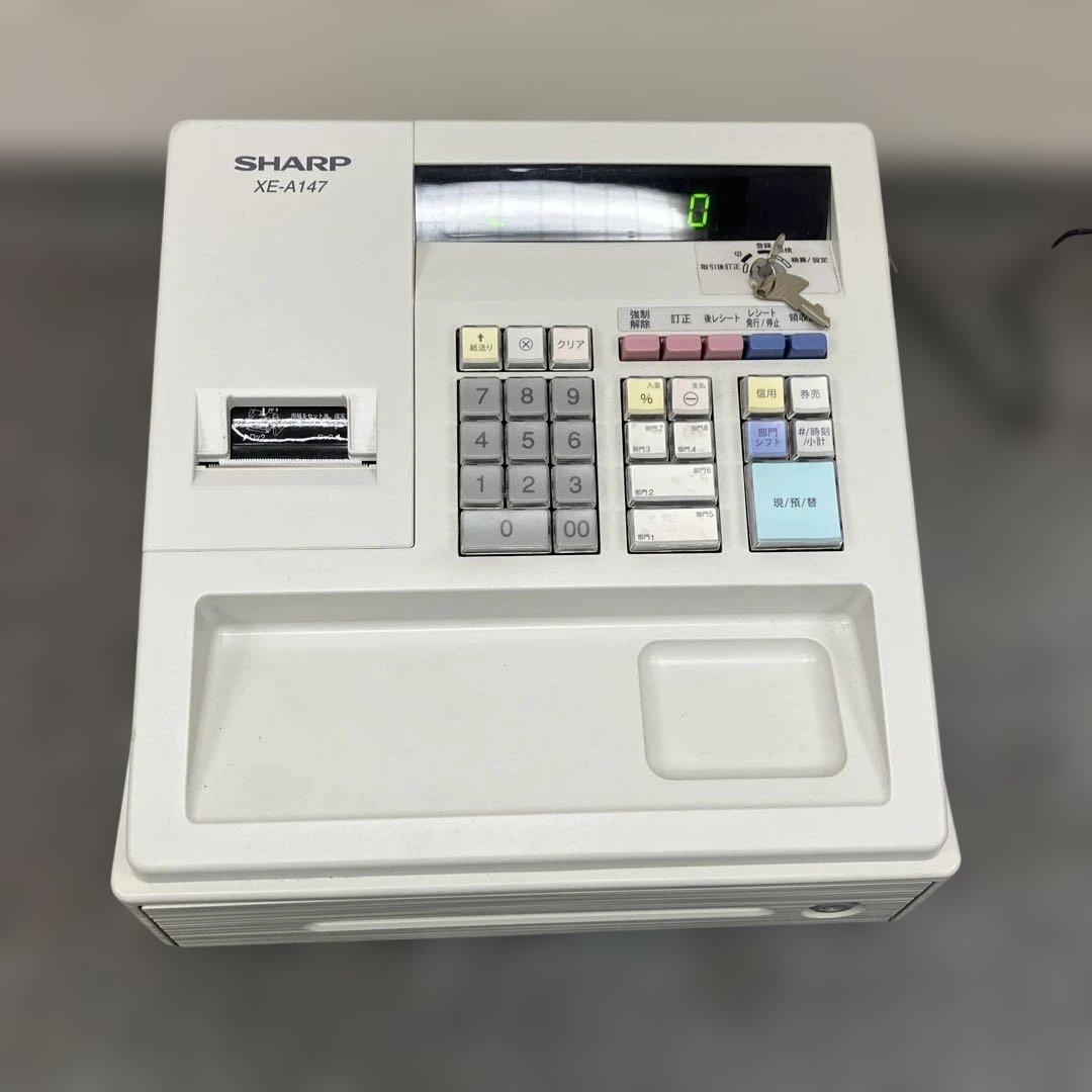 中古シャープ 電子レジスタ ー8部門XE-A147-W ホワイト - メルカリ