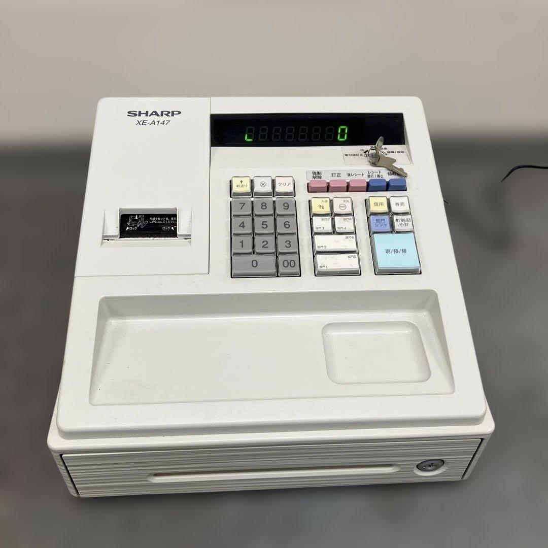 中古シャープ 電子レジスタ ー8部門XE-A147-W ホワイト - メルカリ