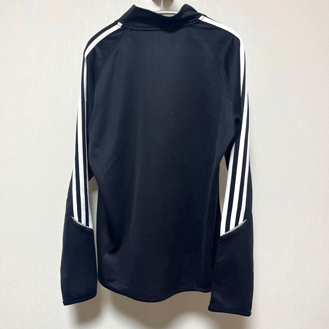 adidas ブラック ジャージ ハーフジップ - メルカリ