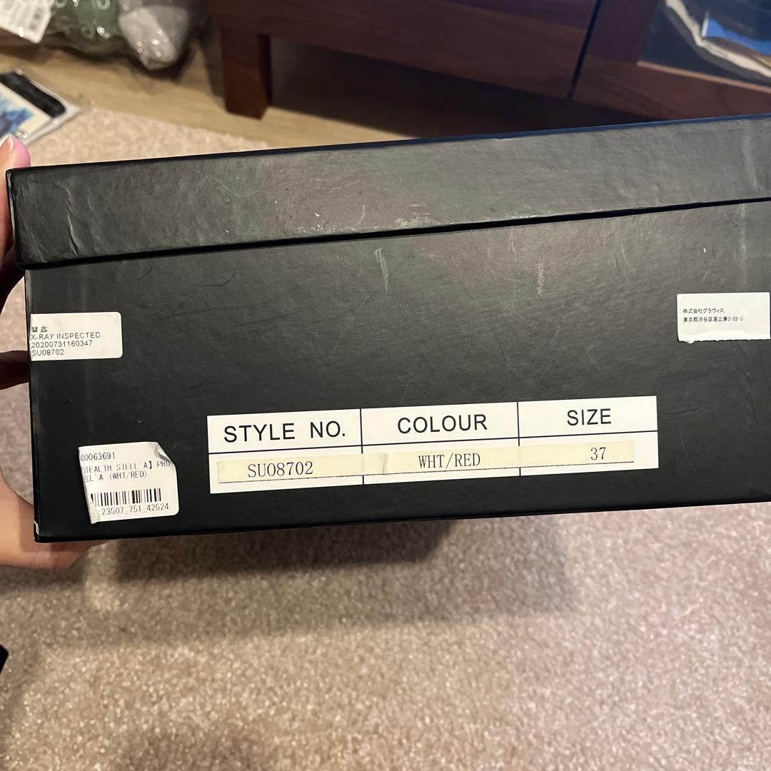 STEALTH STELLA スニーカー ホワイト/レッド　24〜24.5cm