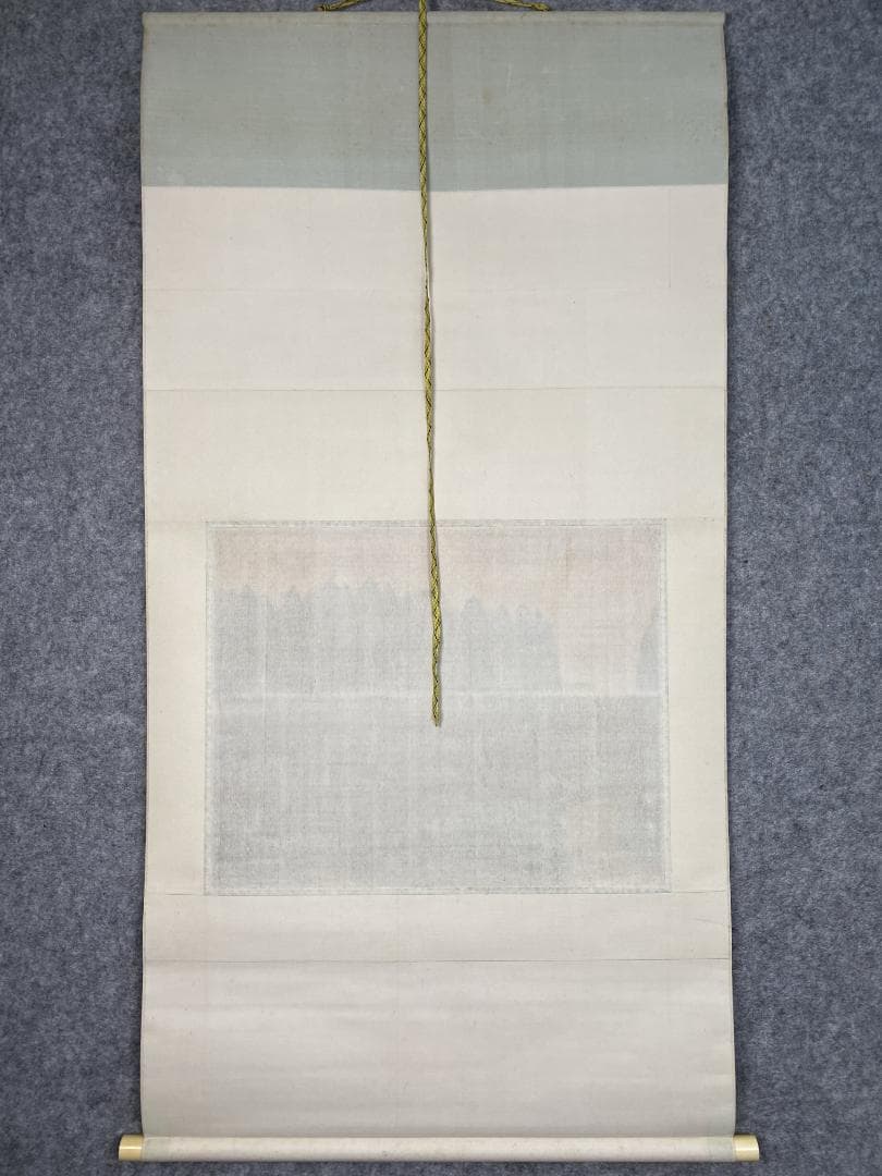 遠藤桑珠『夕照』二重箱 共箱 太巻 美品 金落款 日展参与 掛軸24120724