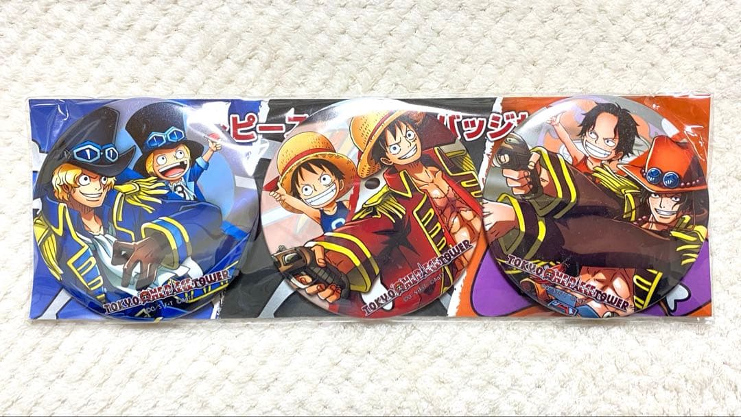 ルフィ エース サボ 東京ワンピースタワー 缶バッジ セット ONE PIECE