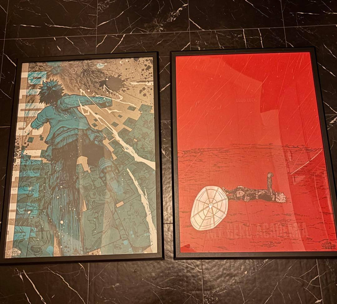 ヒロアカ原画展 A2アートポスター2枚セット【頑張れ】 額縁付き - メルカリ