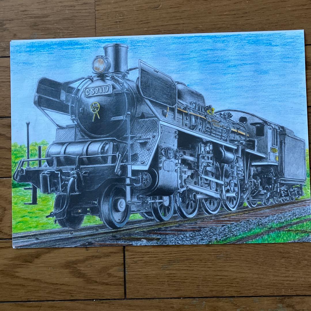 汽車 蒸気機関車 絵 絵画 日本 - メルカリ
