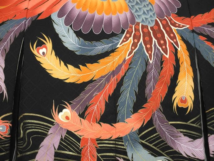 七五三に ◇花わらべ 黒色系◇5歳男の子着物・羽織・袴セット6034