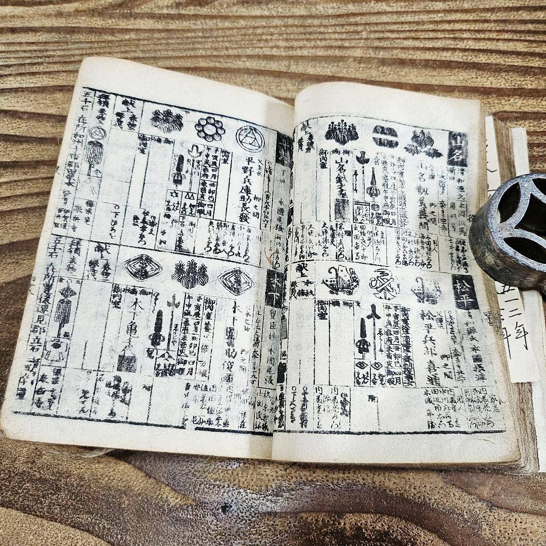 xo9466 古い和本 嘉永五年 御役人武鑑 御中老 旗本 家紋 資料 古文書