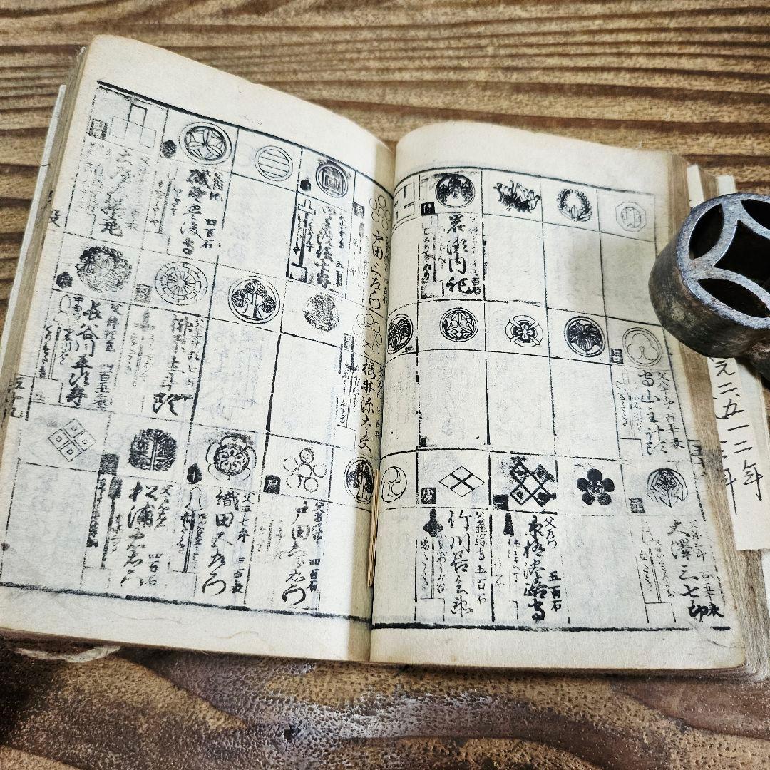 xo9466 古い和本 嘉永五年 御役人武鑑 御中老 旗本 家紋 資料 古文書