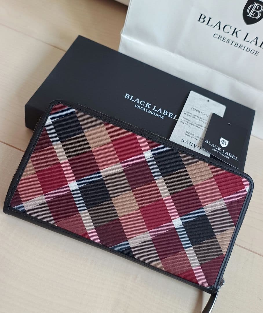 新品ショップ袋付】ブラックレーベル クレストブリッジ ラウンドジップ