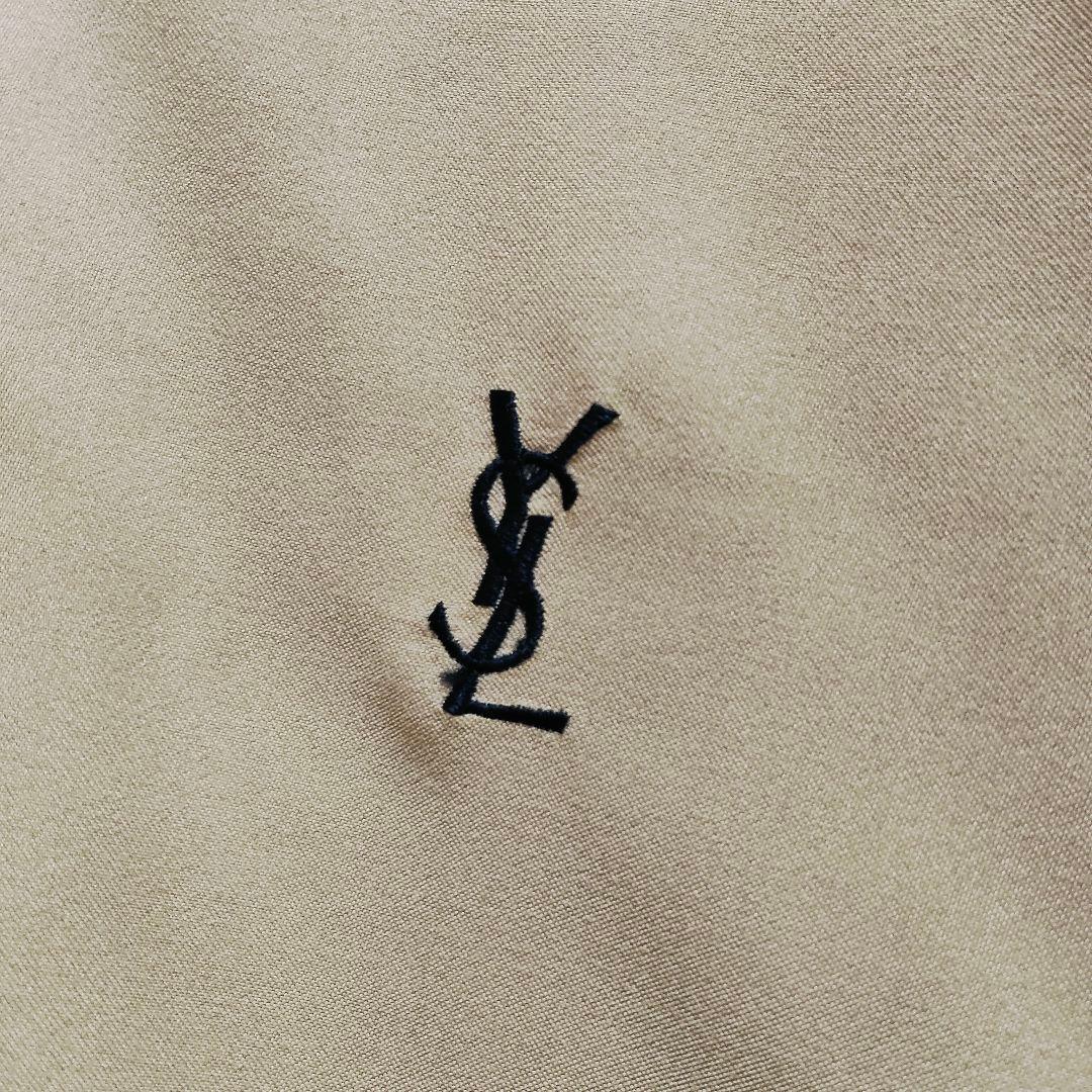 美品 イヴサンローラン ロゴ 刺繍 スウィングトップ 背中デカロゴ