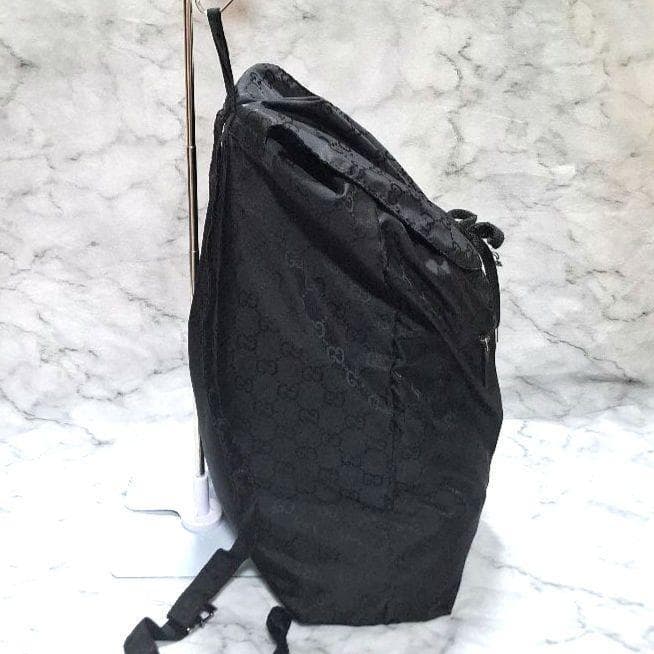 《希少》GUCCI ナイロン リュックサック レザー　クマ　マスコット　GG