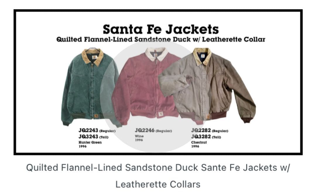 超希少】1996年 カーハート サンタフェジャケット JQ2246 ワイン M