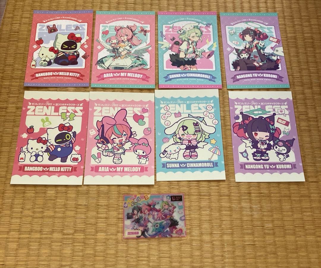 ゼンレスゾーンゼロ サンリオ ポストカード 全8種 クリアカードGIGO