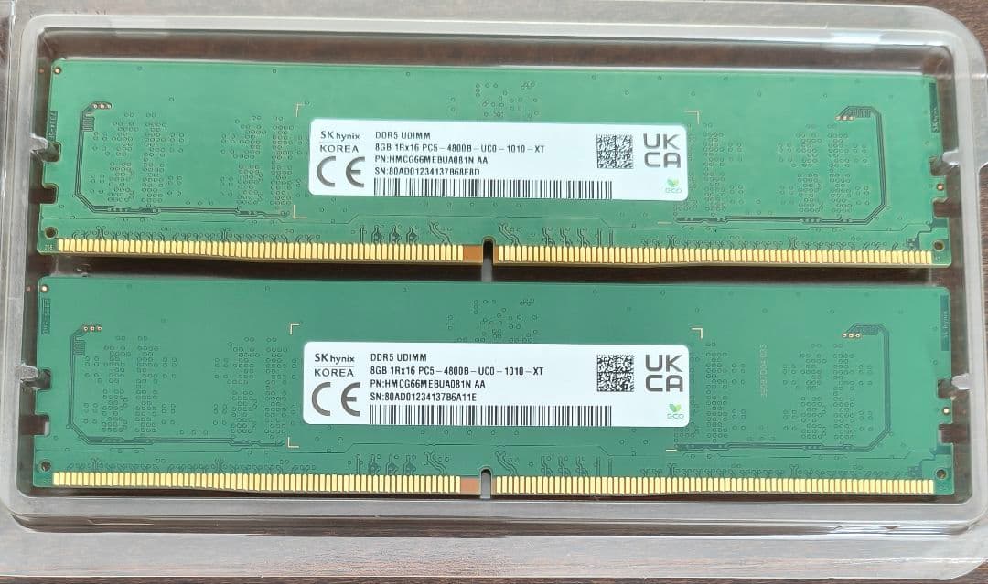 SK hynix DDR5 8GB×2 メモリ DDR5-4800 合計16gb - メルカリ