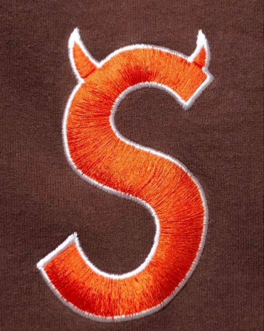 堀米雄斗着用✨】シュプリーム デビル ツノ Sロゴ パーカー L ブラウン