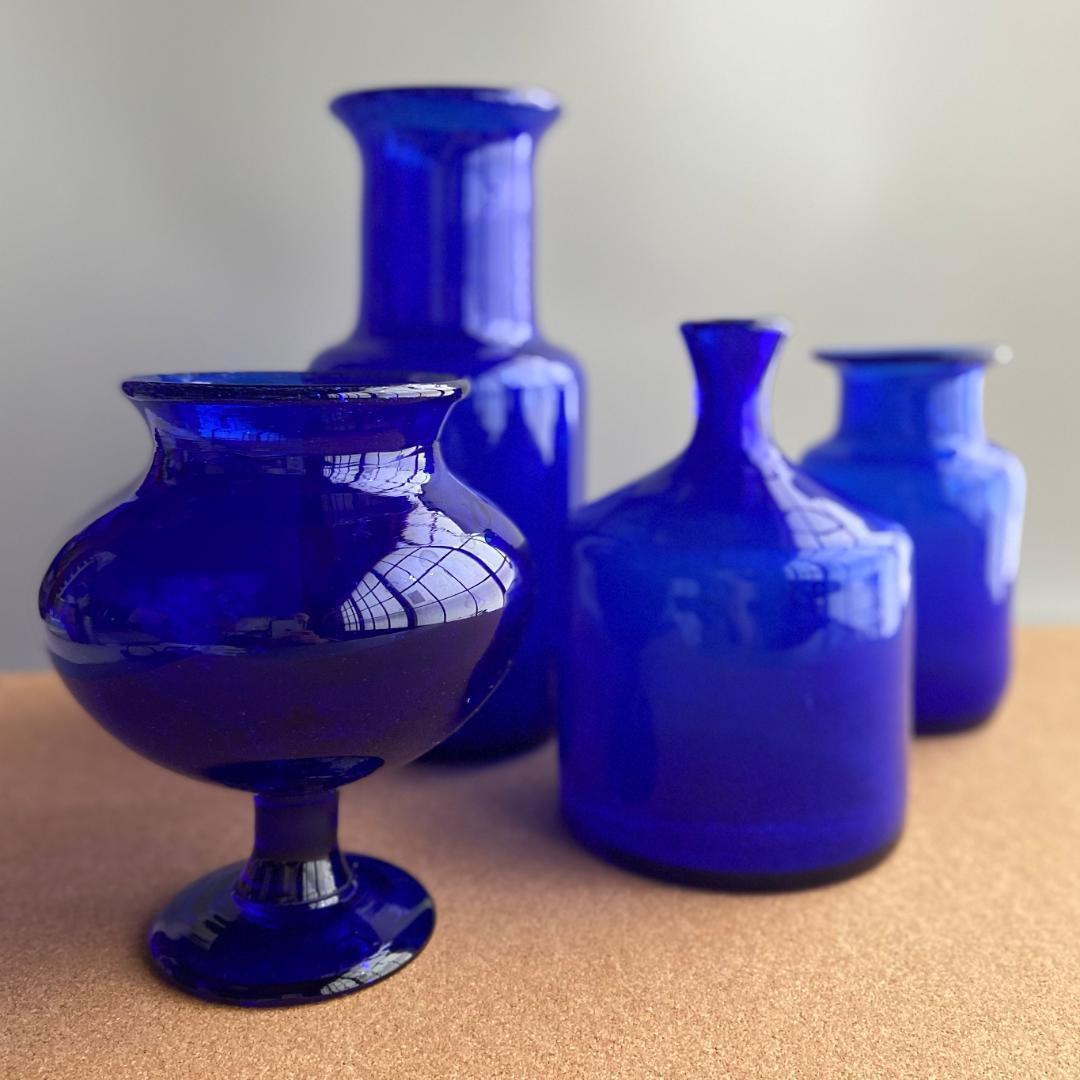 エリックホグラン BODA ヴィンテージ 花瓶 ガラス 脚付 高さ15cm D