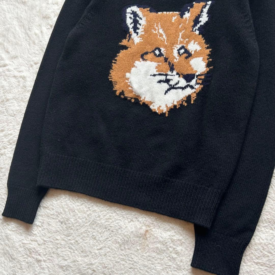 新品未使用 タグ付き】メゾンキツネ ニット ビックフォックスロゴ 羊毛