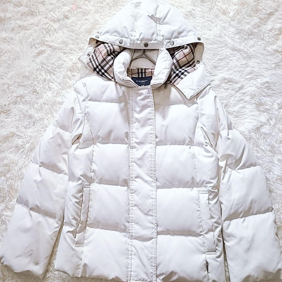 バーバリーロンドン ダウンジャケット 白 ノバチェック 刻印 美品