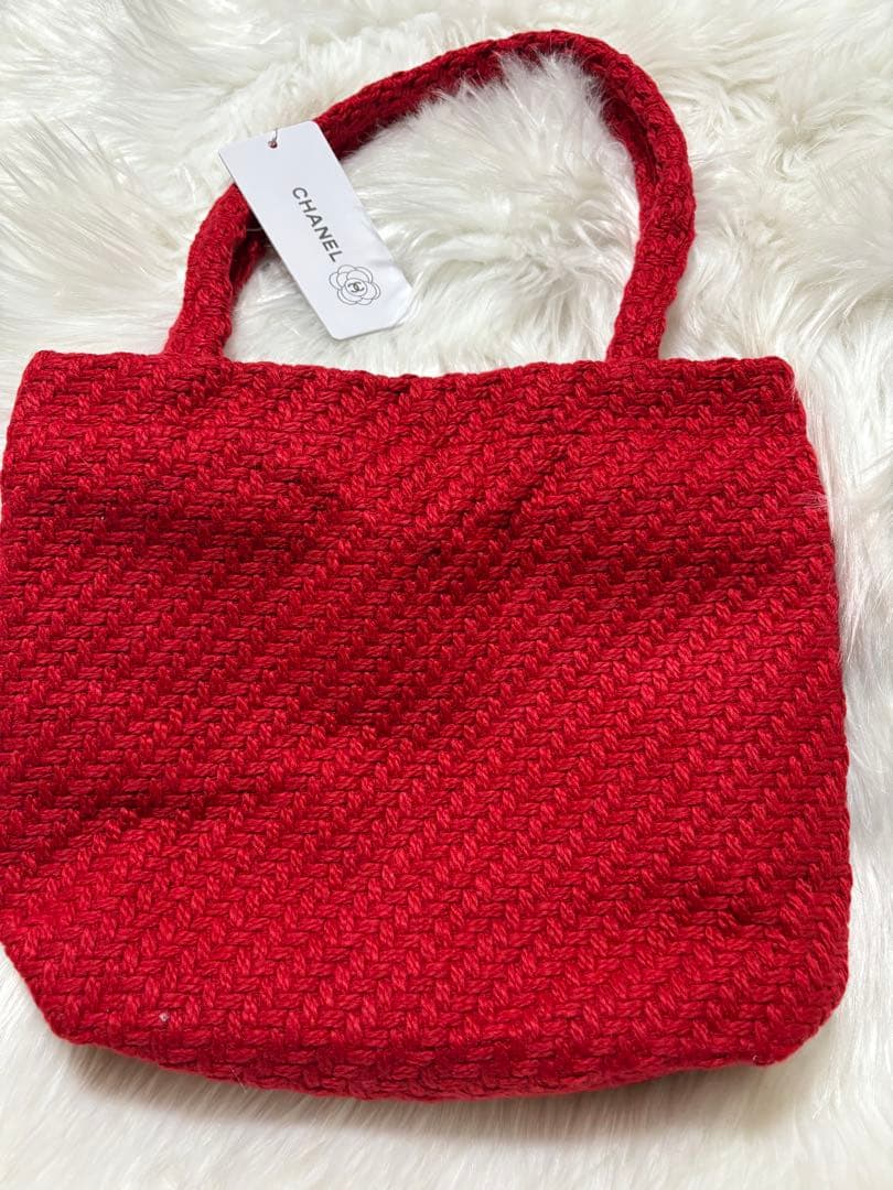 ら*ん様 シャネル CHANEL ニット編み レッド＆ブラック スパンコール