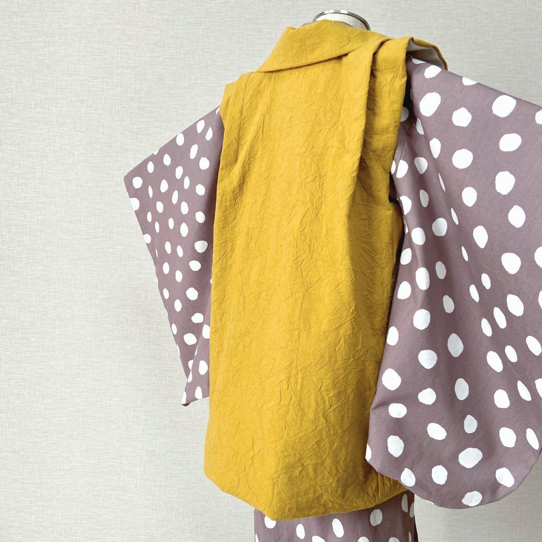 《再販》七五三 3歳 着物＆被布コート セット ふぞろいドット ハンドメイド