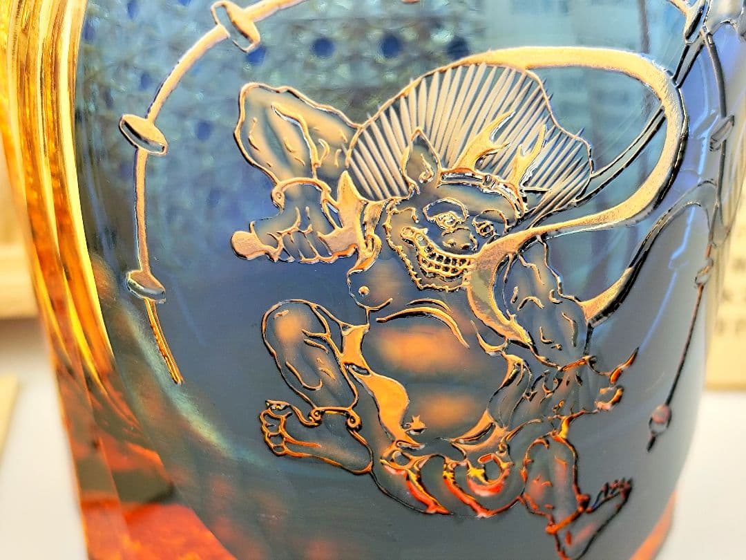 最上位作☆但野英芳☆江戸切子『雷神』ロックグラス（切子 江戸切子