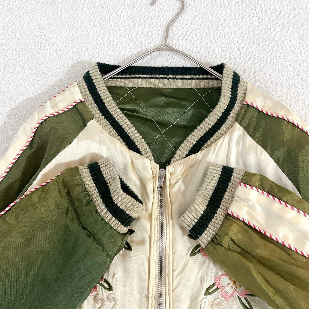 ☆CROPPED HEADS☆零戦(ゼロ戦&桜柄)刺繍入りスカジャン サイズL