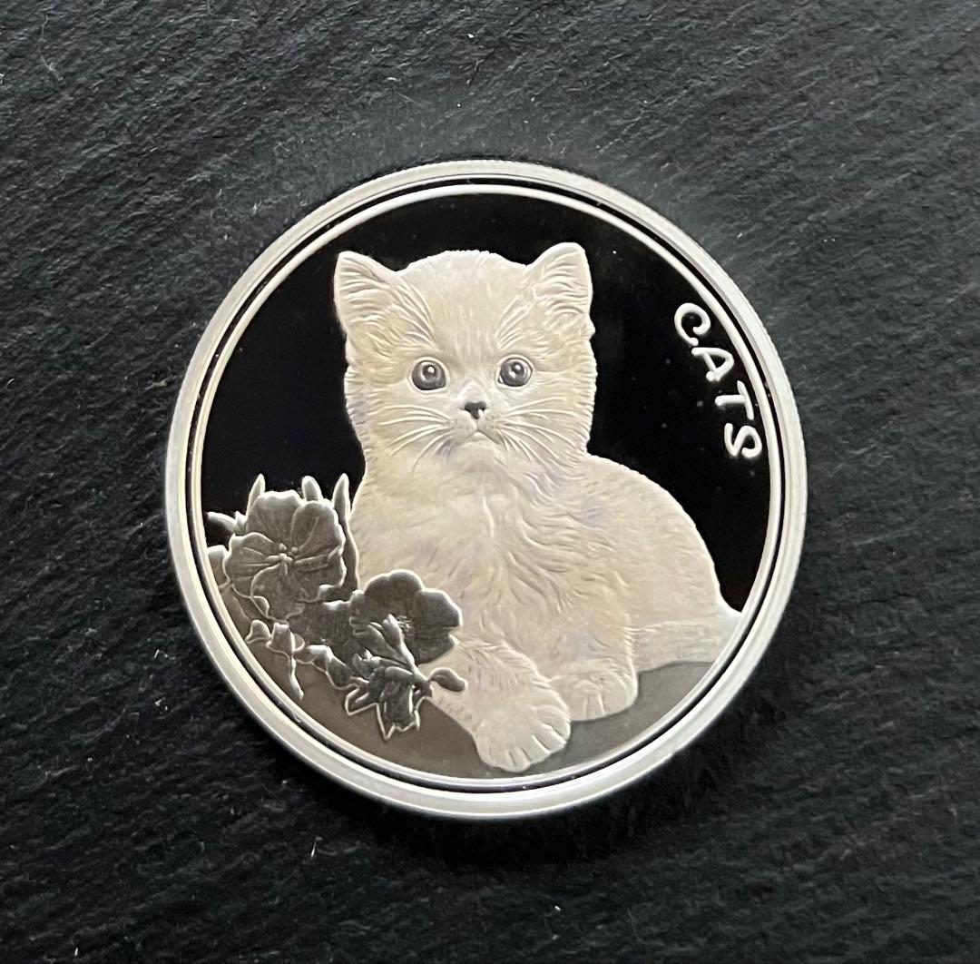 新品•未使用】フィジー 2022年 『愛らしい猫』1オンス銀貨 ケース入り