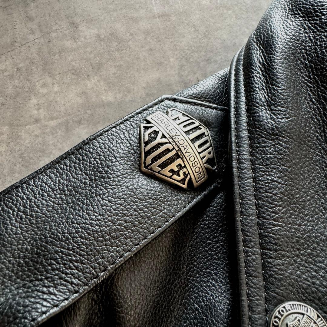 超希少】90s 短丈 ハーレーダビッドソン ライダースレザージャケット M