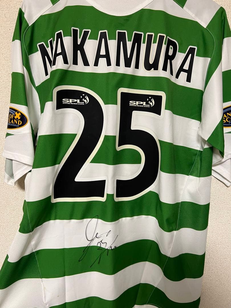 貴重 セルティック 中村俊輔 直筆サイン入りユニフォーム 日本代表