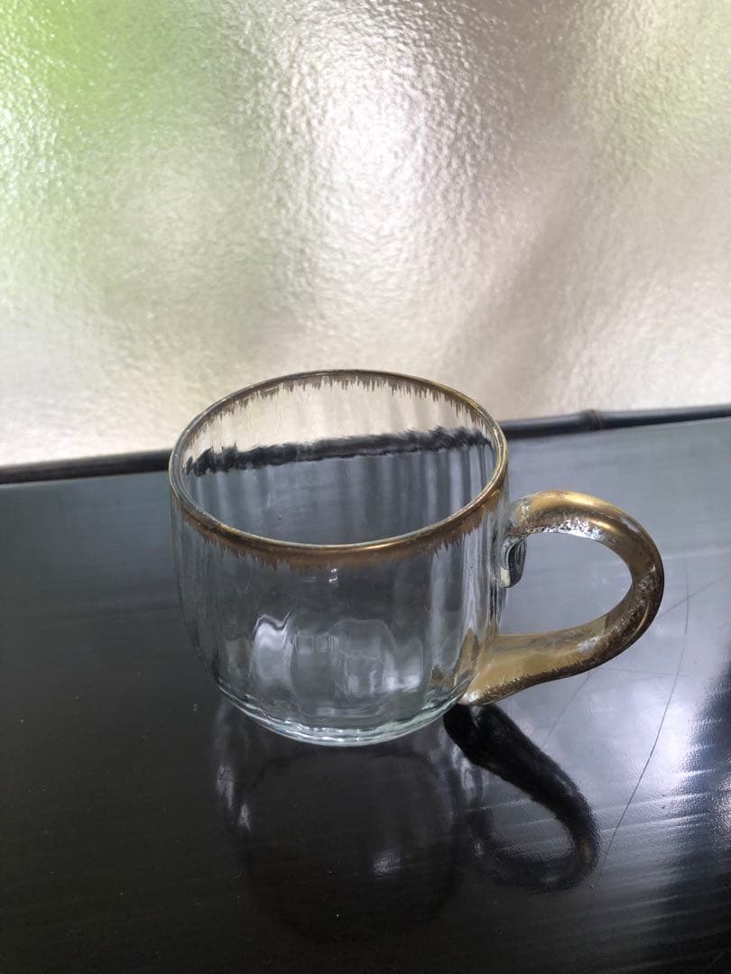 ◇216◇【希少】ドームナンシー DAUM NANCY 金彩縁ガラスカップ