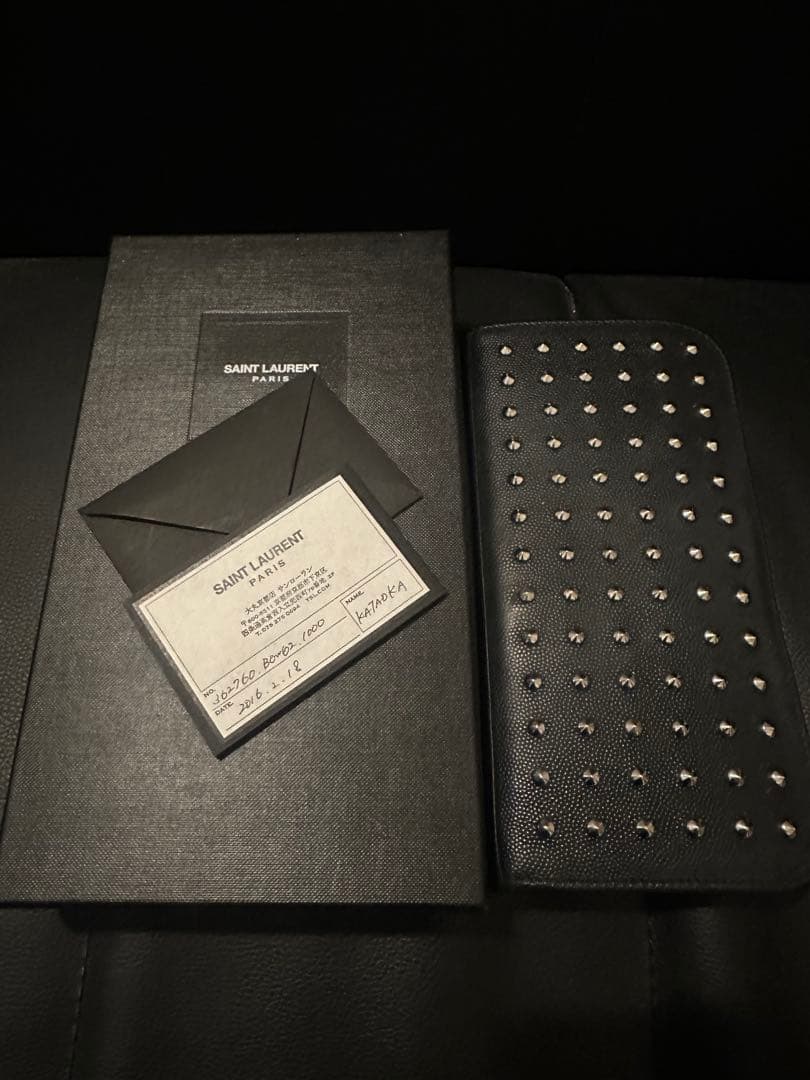 Saint Laurent Parisスタッズ 長財布 - メルカリ