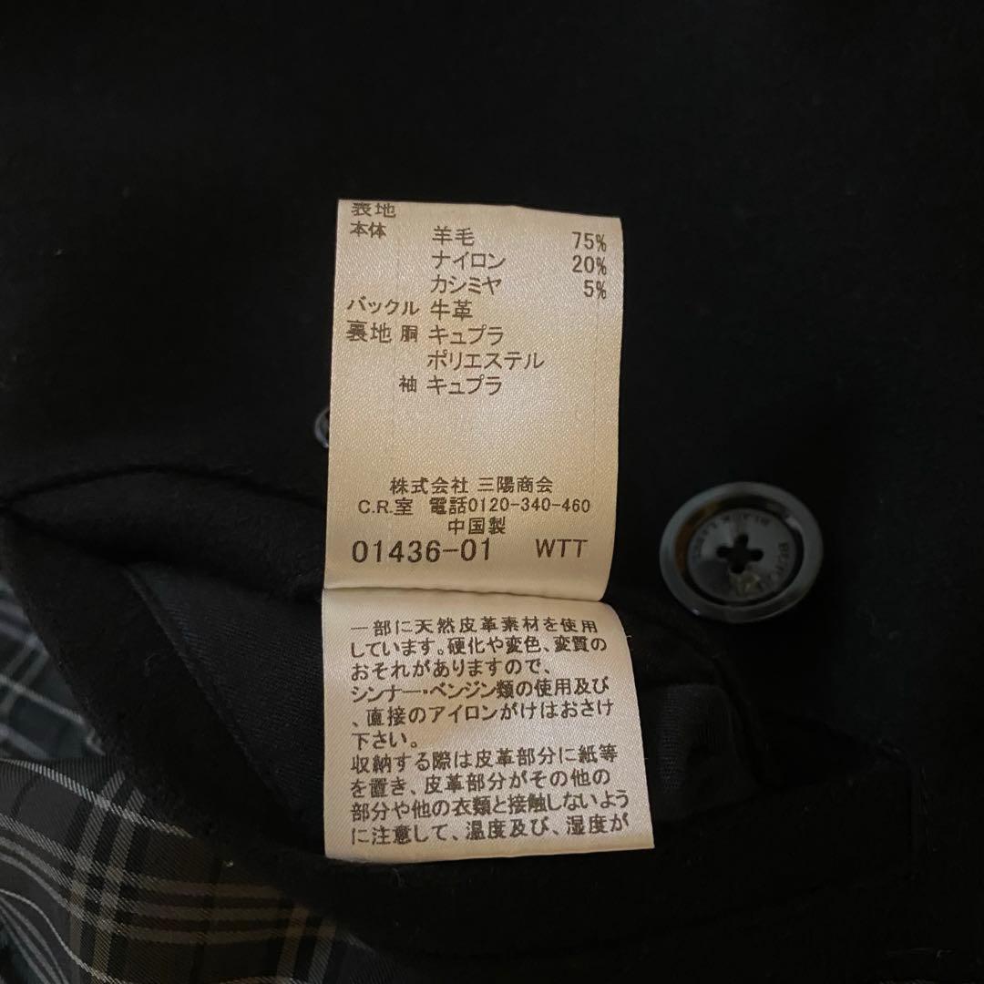 バーバリーブラックレーベル ナポレオンコートカシミヤ混 ホースロゴ