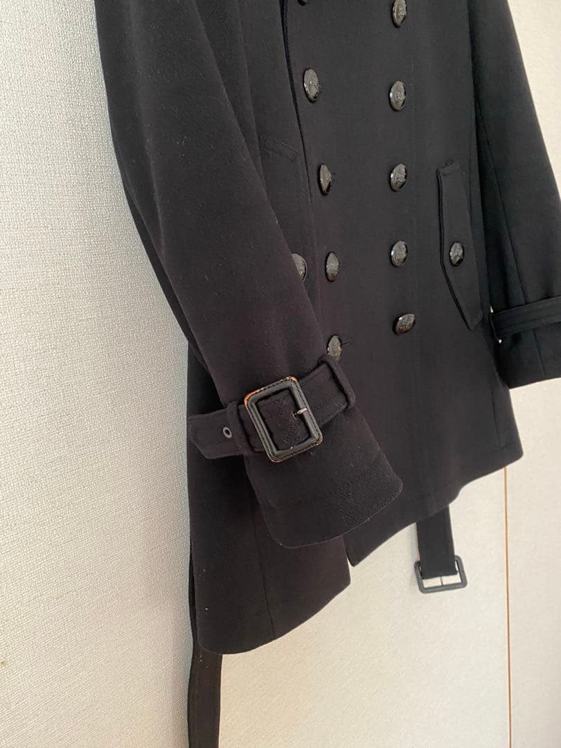 バーバリーブラックレーベル ナポレオンコートカシミヤ混 ホースロゴ