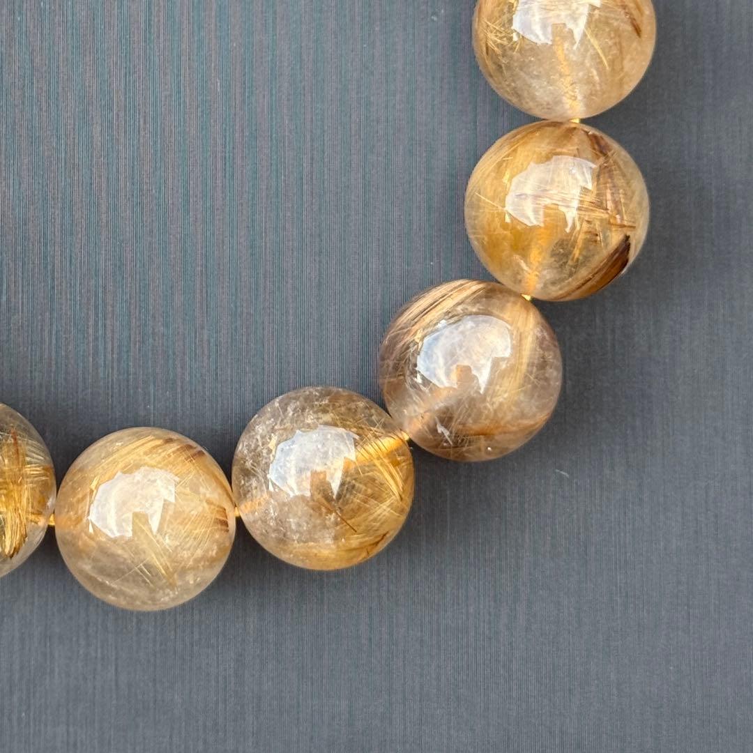 タイガータイチンルチルクォーツ 約14.6〜15.7mm A4675