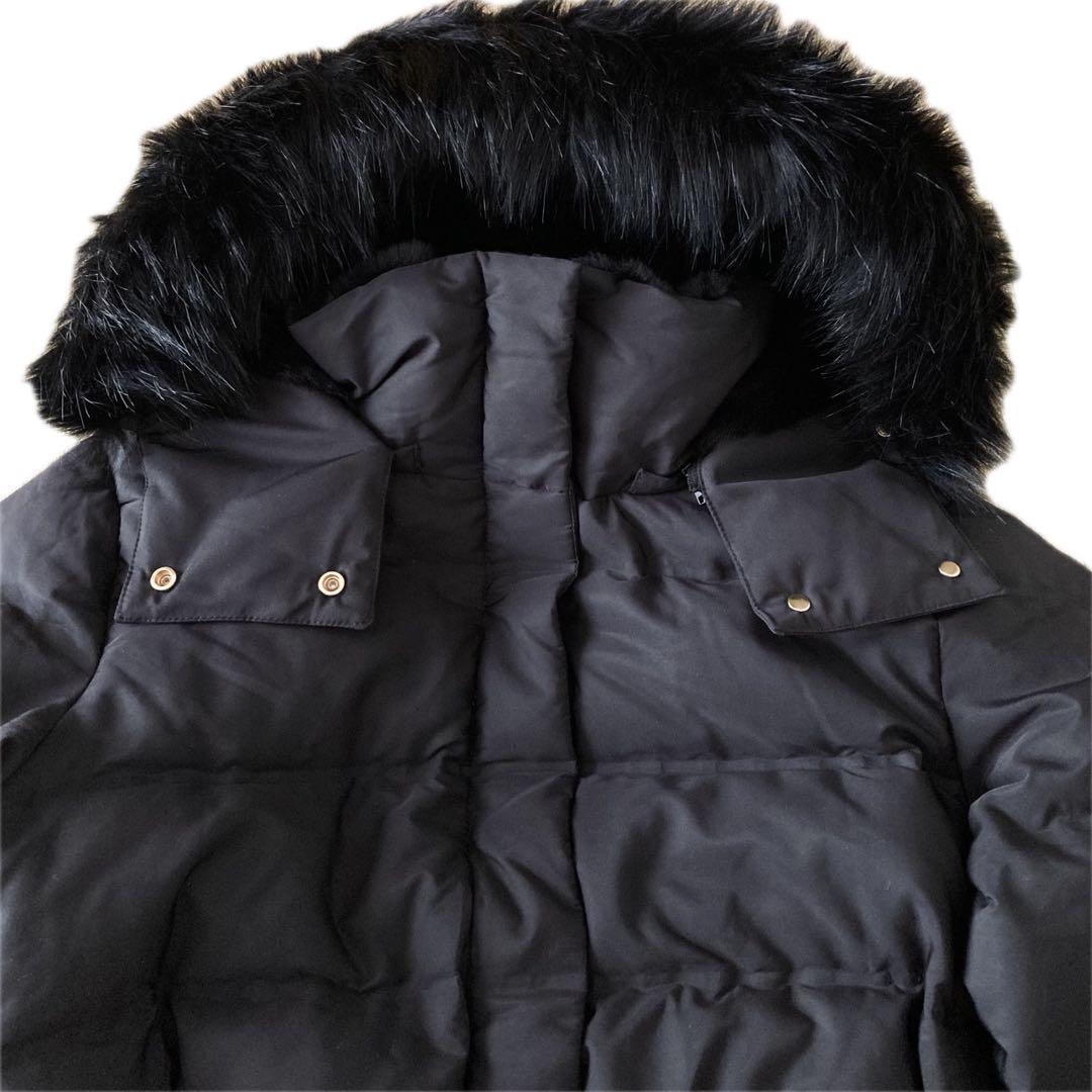 美品】ZARA ダウンコート 24年製 ファー ボア ベルト付き Aライン M